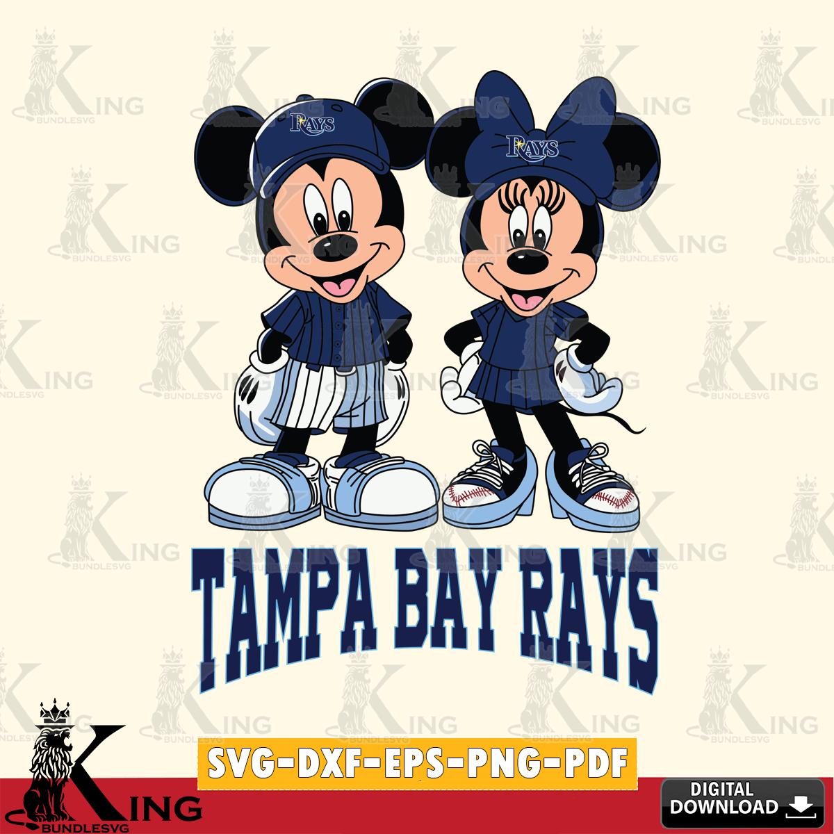 Tampa Bay Rays Mickey Minnie Mouse Fan SVG File, MLB for Cricut, Silhouette, Digital Download , file cut