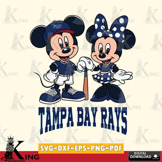 Tampa Bay Rays Mickey Minnie Mouse Sport SVG File, MLB for Cricut, Silhouette, Digital Download , file cut