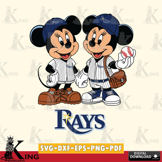 Tampa Bay Rays Mickey Minnie Mouse couple SVG file , For Cricut,  File cut , Digital Download , PDF File, Cut Files