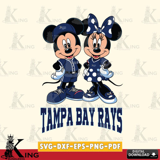 Tampa Bay Rays Mickey Minnie Mouse couple sport SVG File, MLB for Cricut, Silhouette, Digital Download , file cut