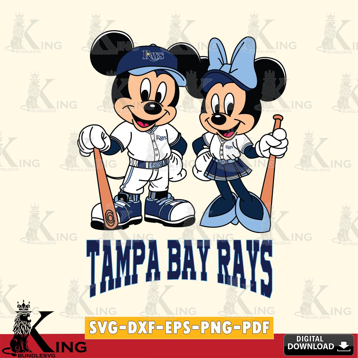Tampa Bay Rays Mickey Minnie Mouse player SVG File, MLB for Cricut, Silhouette, Digital Download , file cut