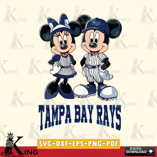 Tampa Bay Rays Mickey Minnie Sport SVG File, MLB for Cricut, Silhouette, Digital Download , file cut