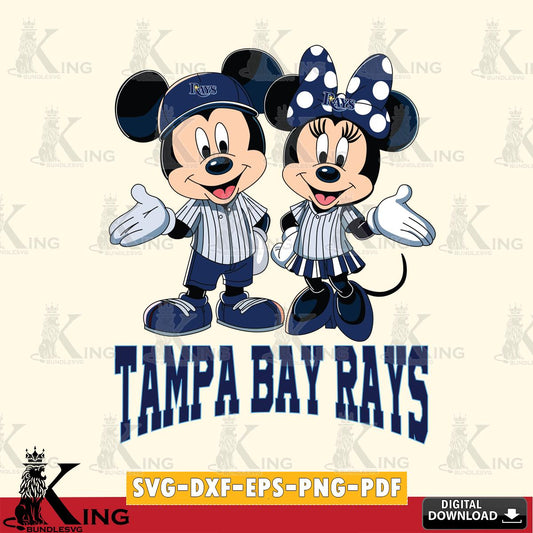 Tampa Bay Rays Mickey Minnie couple SVG File, MLB for Cricut, Silhouette, Digital Download , file cut