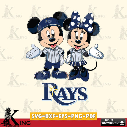 Tampa Bay Rays Mickey Minnie couple SVG file , For Cricut,  File cut , Digital Download , PDF File, Cut Files
