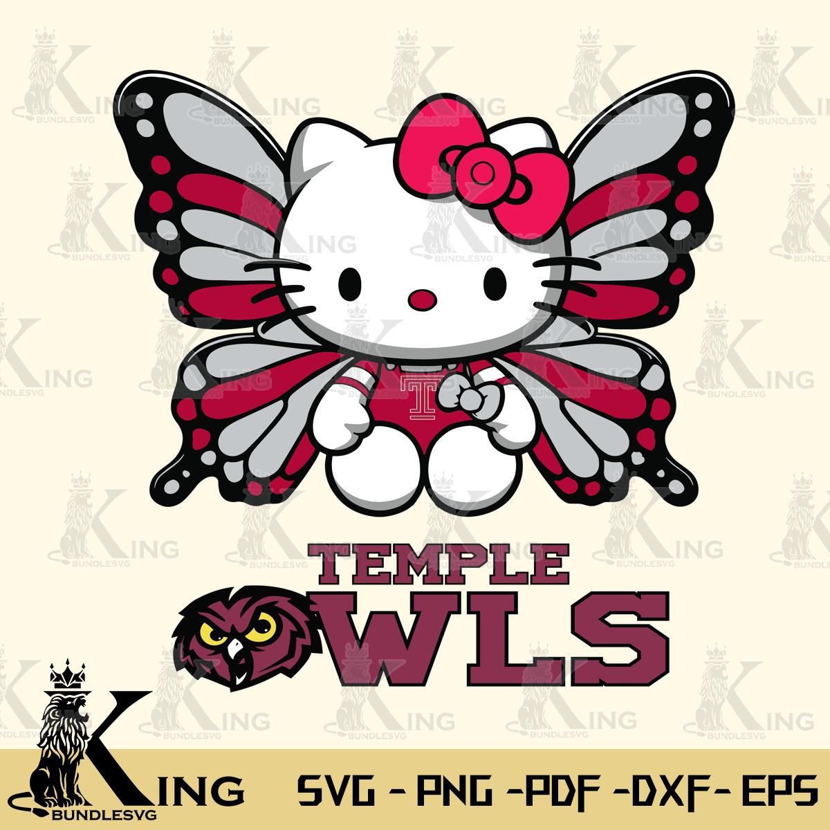 Temple Owls Butterfly Kitty Delight Svg Eps Dxf Png File, Digital Download