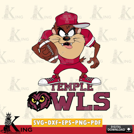 Temple Owls Đồng phục bóng đá Taz SVG file, Cut file  , Digital Download , Instant Download, Taz svg, NCAA svg