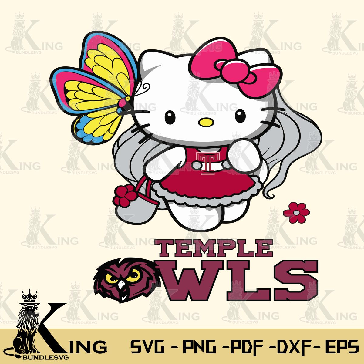 Temple Owls Kitty Cartoon Svg Eps Dxf Png File, Digital Download