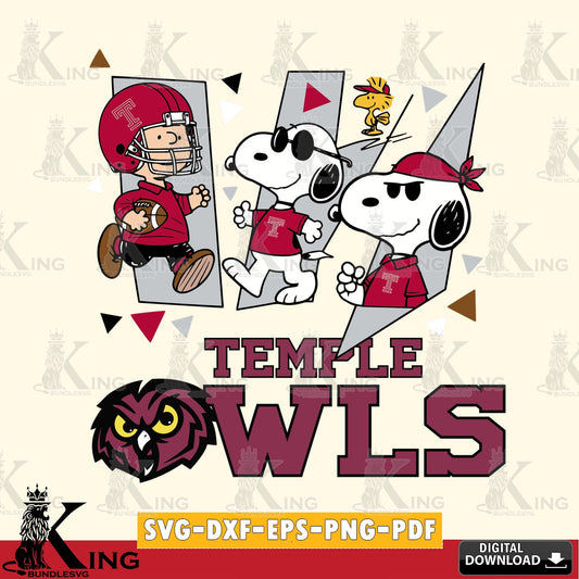 Temple Owls Peanuts Joe Cool SVG, Cricut, Cut file  , Digital Download , Instant Download, Peanuts svg, NCAA svg, Football svg, Sport svg