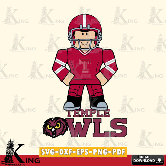Temple Owls Roblox Cool Football SVG file , NCAA Cricut,  File cut , Digital Download , PDF File