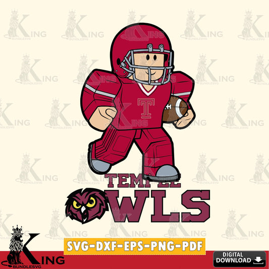 Temple Owls Roblox Player Rugby SVG file , NCAA Cricut,  File cut , Digital Download , PDF File