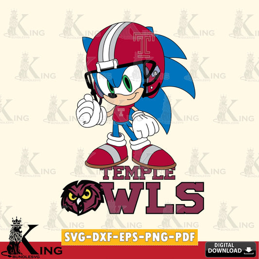Temple Owls Sonic Football Mascot SVG file, Vector , Digital Download , PDF File , Instant Download
