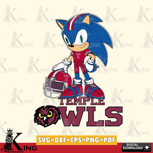 Temple Owls Sonic Player Football SVG file, Vector , Digital Download , PDF File , Instant Download