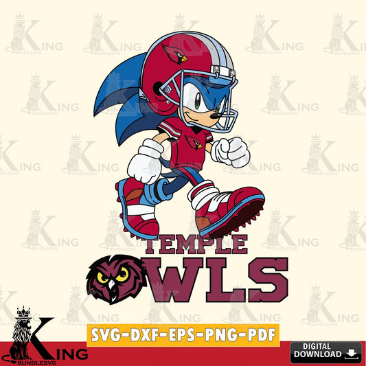 Temple Owls Sonic Ready Football SVG file, Vector , Digital Download , PDF File , Instant Download