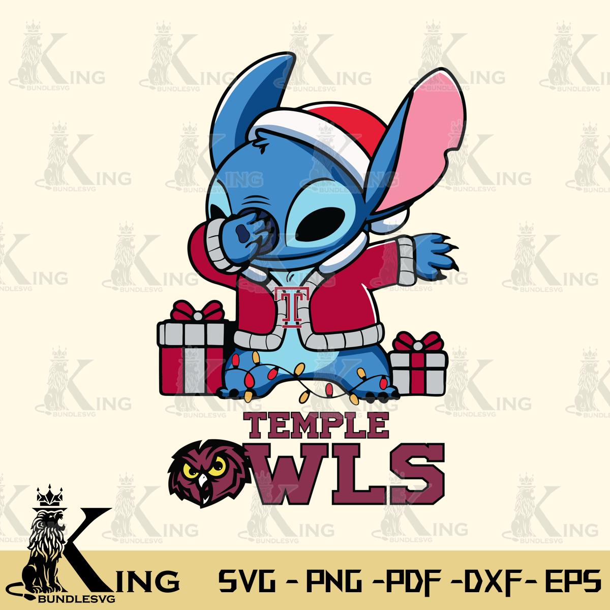 Temple Owls Stitch Merry Christmas Svg Eps Dxf Png File, Digital Download