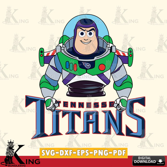 Unique artwork depicting a Tennessee Titans Buzz Lightyear Football, digital clipart compatible with laser engraving and cutting