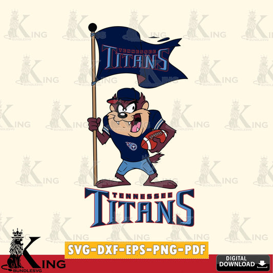 Tennessee Titans Football Taz Flag Art Cut file  , Digital Download , Instant Download, Looney Tunes svg, Football svg