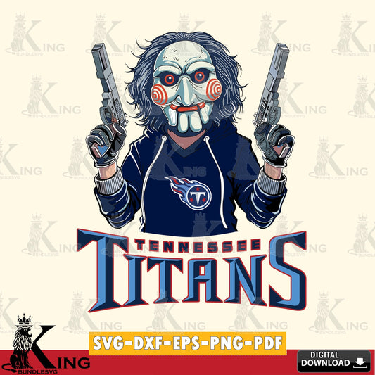 High-quality graphic of a Tennessee Titans Jigsaw Billy Football, cut file ideal for vinyl projects and T-shirt printing