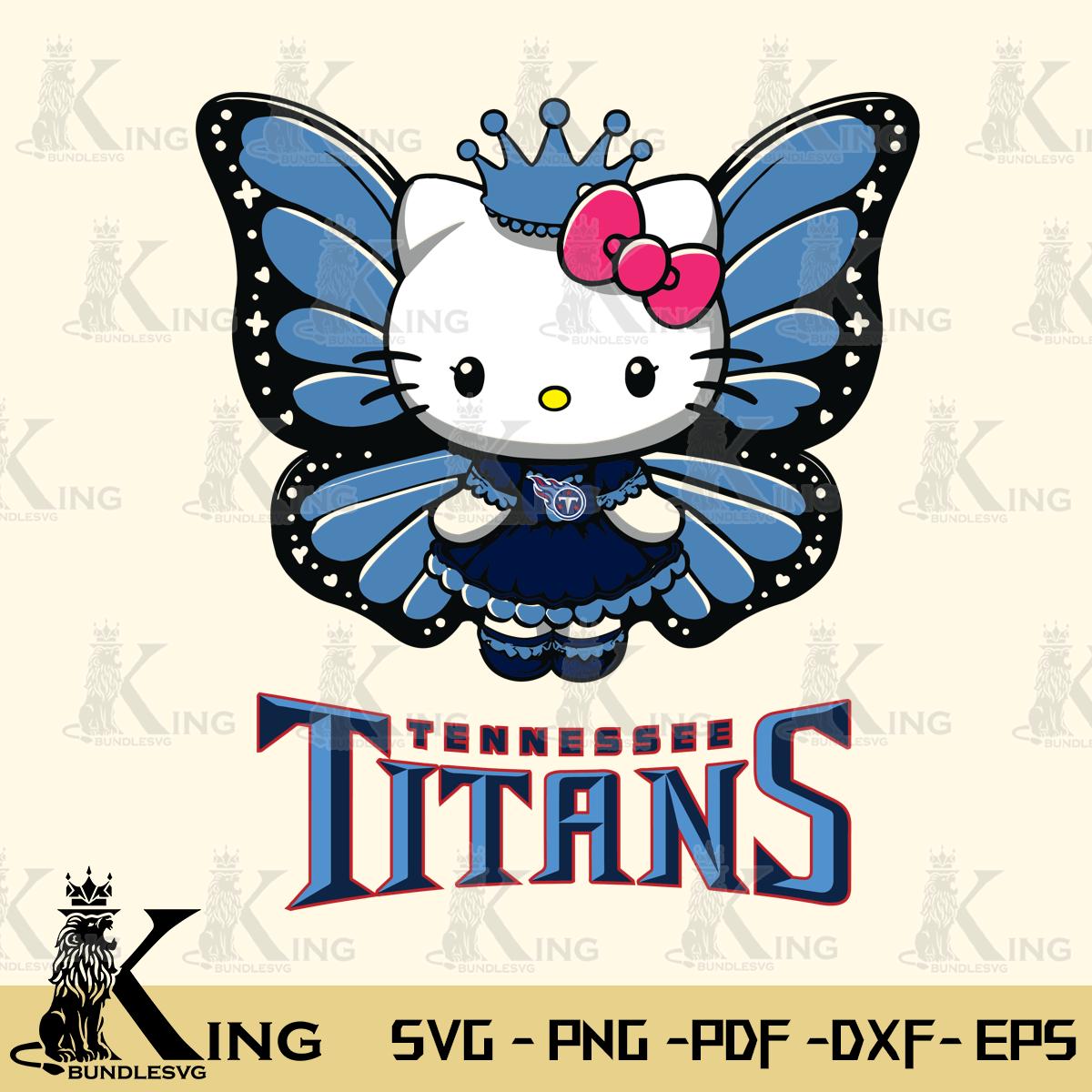 Tennessee Titans Kitty Wings & Flowers Svg Eps Dxf Png File, Digital Download