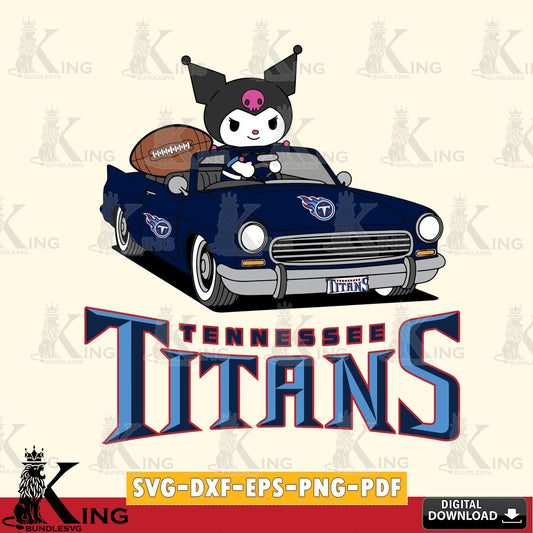 Tennessee Titans Kuromi Car Football Game SVG file, Cricut, Cut file  , Digital Download , Instant Download, Sanrio svg, Clipart