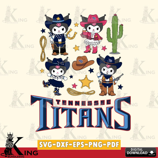 Tennessee Titans Kuromi Cowboy Western SVG file, Cricut, Cut file  , Digital Download , Instant Download, Sanrio svg, Clipart