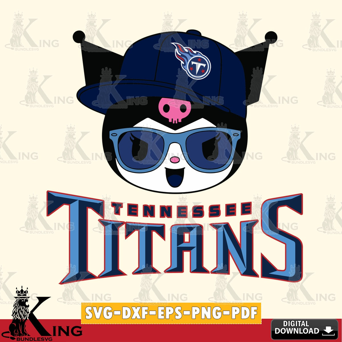 Tennessee Titans Kuromi Football Cool SVG file, Cricut, Cut file  , Digital Download , Instant Download, Sanrio svg, Clipart