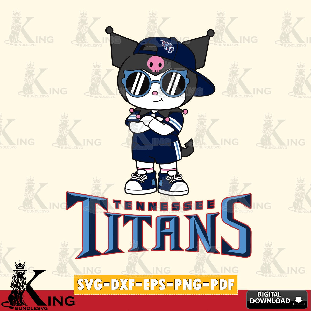 Tennessee Titans Kuromi Football Jersey SVG file, Cricut, Cut file  , Digital Download , Instant Download, Sanrio svg, Clipart