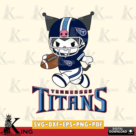 Tennessee Titans Kuromi Football Run SVG file, Cricut, Cut file  , Digital Download , Instant Download, Sanrio svg, Clipart