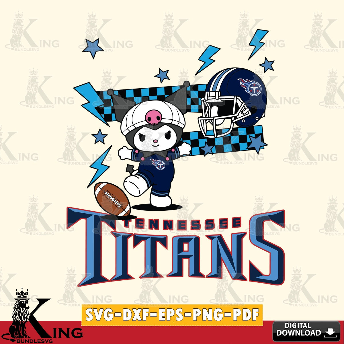 Tennessee Titans Kuromi Game Day SVG file, Cricut, Cut file  , Digital Download , Instant Download, Sanrio svg, Clipart