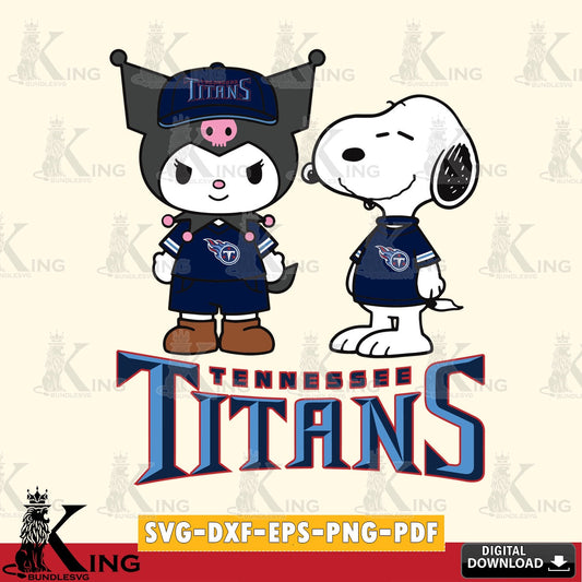 Tennessee Titans Kuromi Snoopy Football SVG file, Cricut, Cut file  , Digital Download , Instant Download, Sanrio svg, Clipart