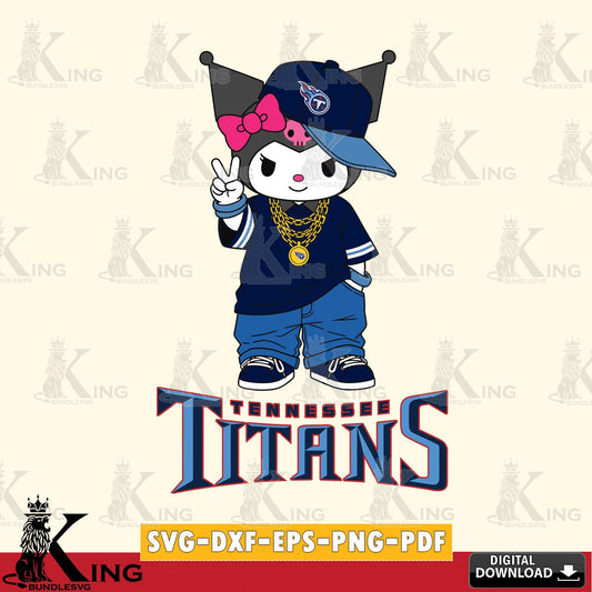 Tennessee Titans Kuromi Streetwear Style SVG file, Cricut, Cut file  , Digital Download , Instant Download, Sanrio svg, Clipart