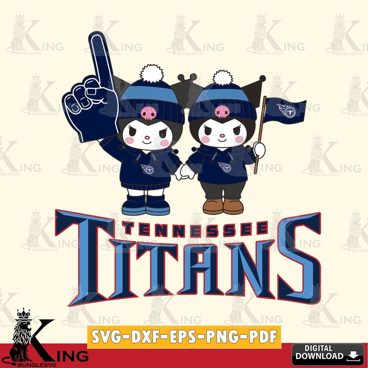 Tennessee Titans Kuromi rugby Fan SVG file, Cricut, Cut file  , Digital Download , Instant Download, Sanrio svg, Clipart