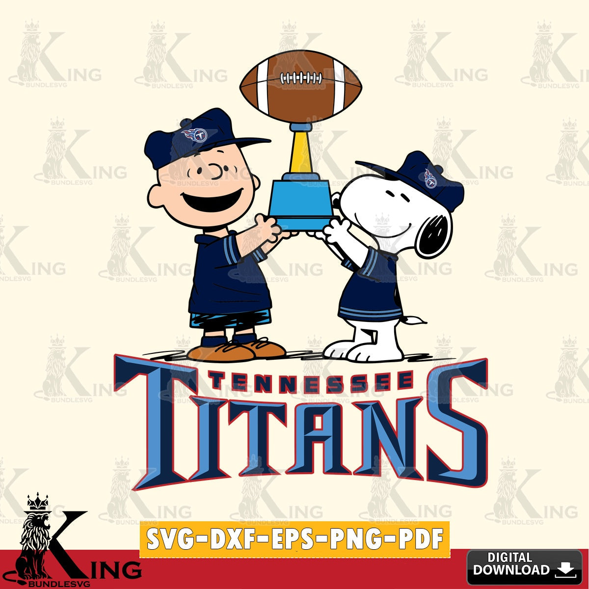 Tennessee Titans Peanuts Football Trophy Cricut file , Cut file  , Digital Download , PDF File , Instant Download
