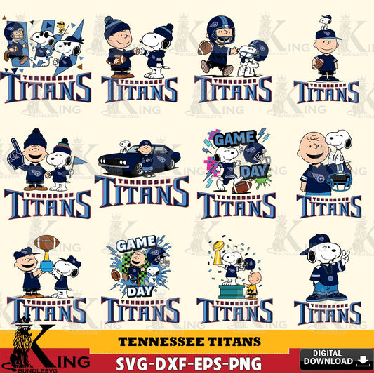 Tennessee Titans Peanuts Play Football NFL Bundle Cricut file , Cut file  , Digital Download , PDF File , Instant Download