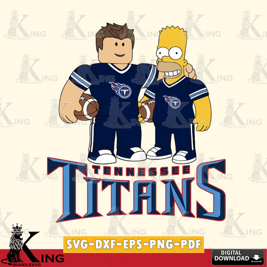 Tennessee Titans Roblox & Homer Simpson Football SVG file , Cricut, NFL  File cut , Digital Download , PDF File