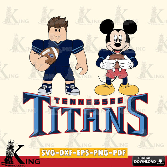 Tennessee Titans Roblox & Mickey Football SVG file , Cricut, NFL  File cut , Digital Download , PDF File
