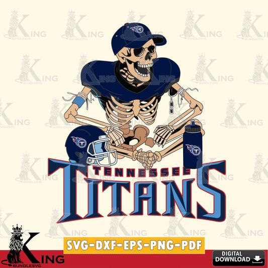 Custom design featuring a Tennessee Titans skeleton player football SVG cut file for personalized gifts and laser projects