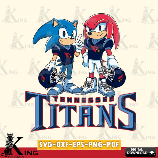 Creative design featuring Tennessee Titans Sonic And Knuckles Football SVG PNG design suitable for Glowforge and laser cutting