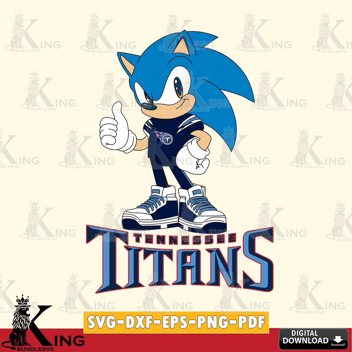 Custom design featuring a Tennessee Titans Sonic Like Football vector art for engraving, cutting, and printing