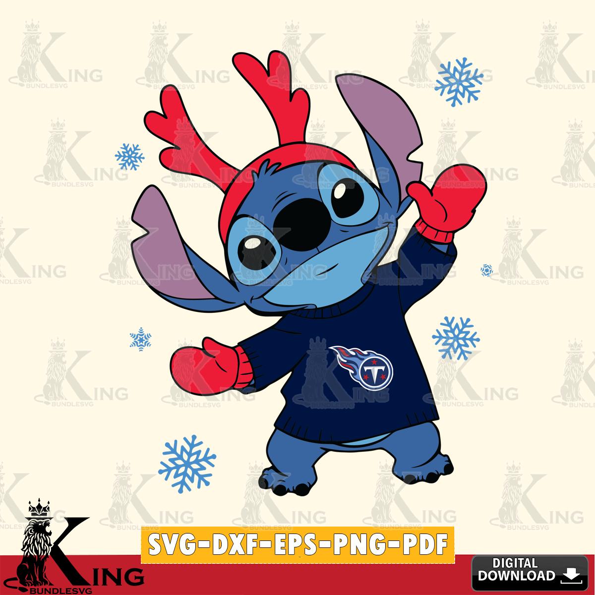 Tennessee Titans Stitch Santa Christmas SVG, NFL for Cricut, Silhouette, Digital Download , file cut