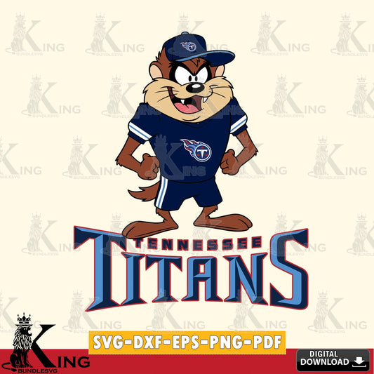 Tennessee Titans Taz Standing Pose Cut file  , Digital Download , Instant Download, Looney Tunes svg, Football svg