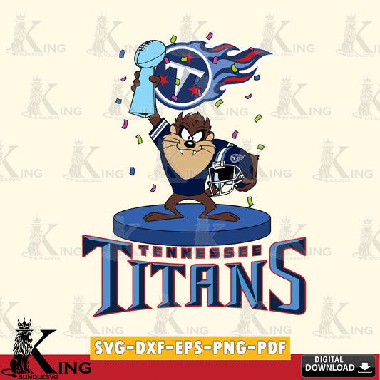 Tennessee Titans Taz Trophy Podium Cut file  , Digital Download , Instant Download, Looney Tunes svg, Football svg