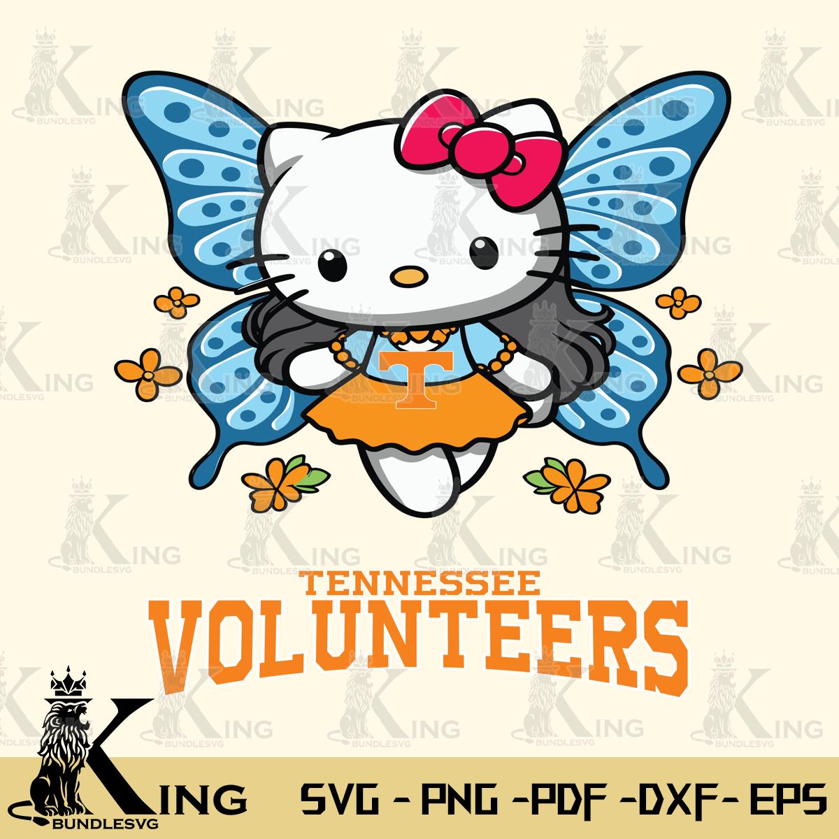 Tennessee Volunteers Butterfly Kitty Charm Svg Eps Dxf Png File, Digital Download