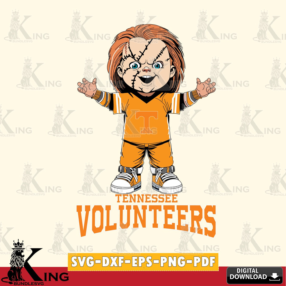 Printable art of Tennessee Volunteers Chucky Football, NCAA SVG cut file for personalized gifts and laser projects