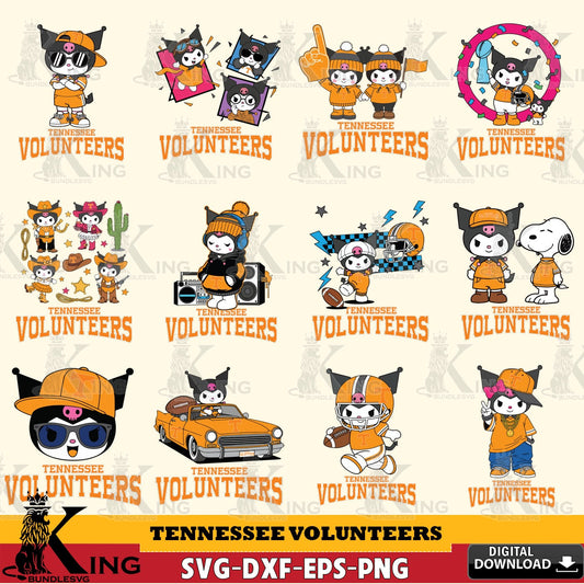 Tennessee Volunteers Kuromi Football Jersey NCAA Bundle SVG file, Cricut, Cut file  , Digital Download , Instant Download, Sanrio svg, Clipart
