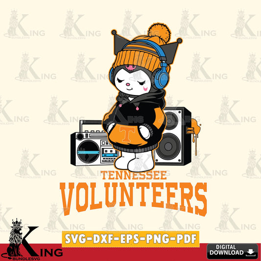 Tennessee Volunteers Kuromi Football Music SVG file, Cricut, Cut file  , Digital Download , Instant Download, Sanrio svg, Clipart