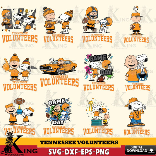 Tennessee Volunteers Peanuts Football NCAA Bundle SVG, Cricut, Cut file  , Digital Download , Instant Download, Peanuts svg, NCAA svg, Football svg, Sport svg