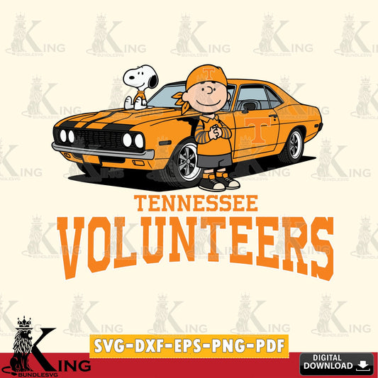 Tennessee Volunteers Peanuts Muscle Car SVG, Cricut, Cut file  , Digital Download , Instant Download, Peanuts svg, NCAA svg, Football svg, Sport svg