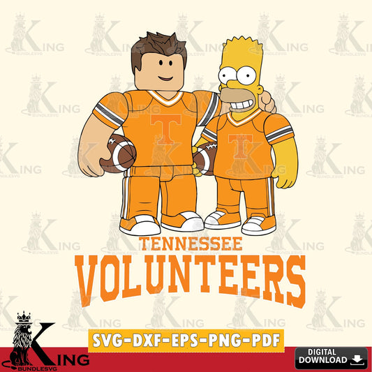 Tennessee Volunteers Roblox & Homer Simpson Football SVG file , NCAA Cricut,  File cut , Digital Download , PDF File