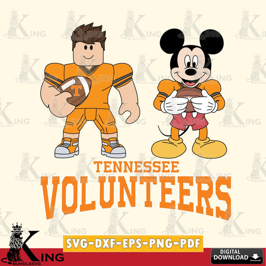 Tennessee Volunteers Roblox & Mickey Football SVG file , NCAA Cricut,  File cut , Digital Download , PDF File