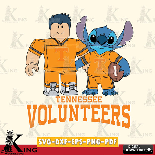 Tennessee Volunteers Roblox & Stitch Football SVG file , NCAA Cricut,  File cut , Digital Download , PDF File